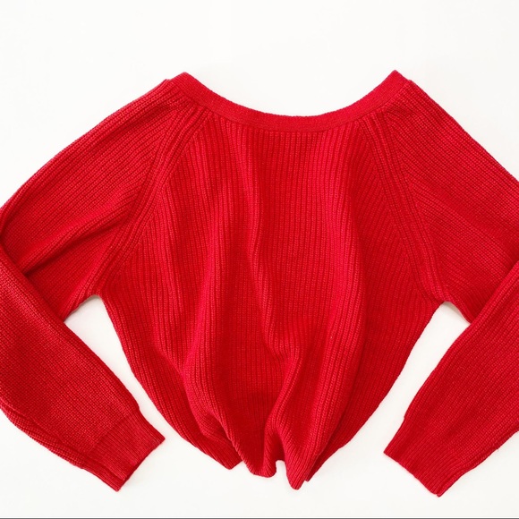Astr Sweaters - ASTR Red V-Neck Wrap Sweater Size M